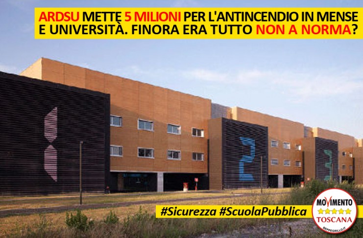 ARDSU METTE 5 MILIONI PER L’ANTINCENDIO IN MENSE E UNIVERSITA’. FINORA ERA TUTTO NON A NORMA?