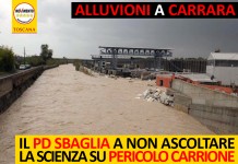 ALLUVIONI A CARRARA. PD SBAGLIA A NON ASCOLTARE LA SCIENZA SU PERICOLO CARRIONE