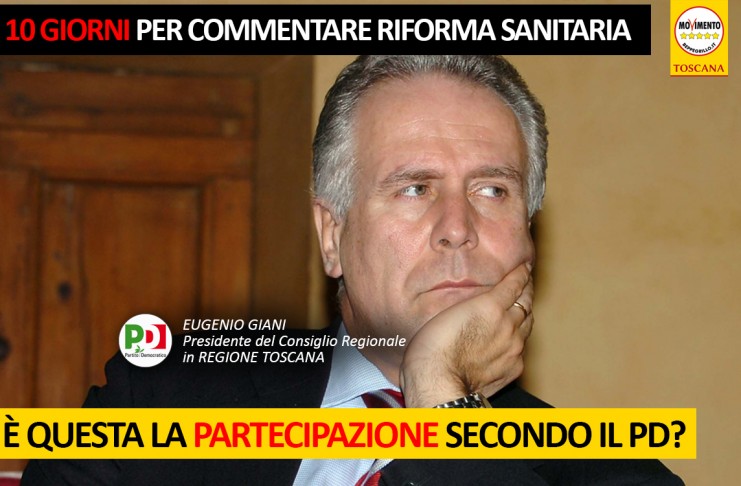 IMBARAZZANTE LA SCELTA PARTECIPATIVA PD PER RIFORMA DELLA RIFORMA SANITARIA