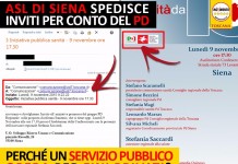 ASL DI SIENA SPEDISCE INVITI DALLA MAIL AZIENDALE PER CONTO DEL PD
