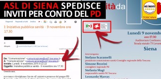 ASL DI SIENA SPEDISCE INVITI DALLA MAIL AZIENDALE PER CONTO DEL PD