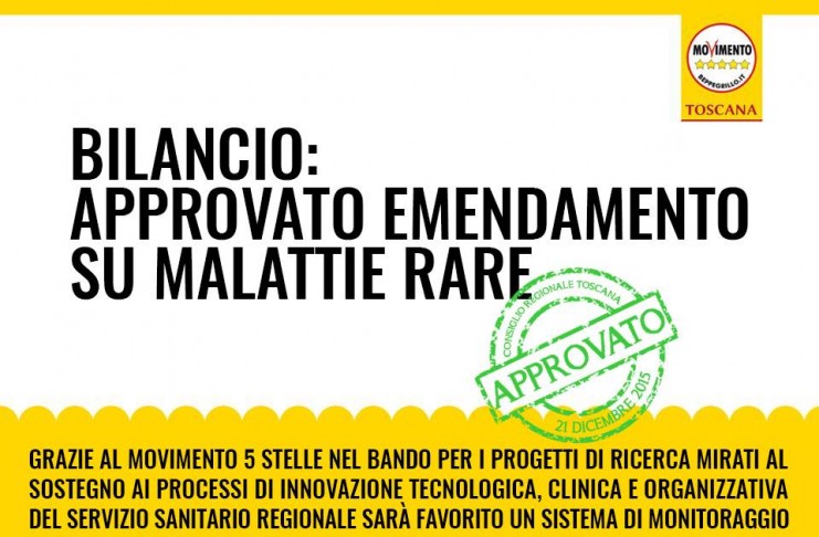 APPROVATO EMENDAMENTO SU MALATTIE RARE