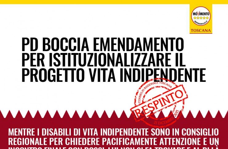 PD BOCCIA EMENDAMENTO PER ISTITUZIONALIZZARE IL PROGETTO VITA INDIPENDENTE