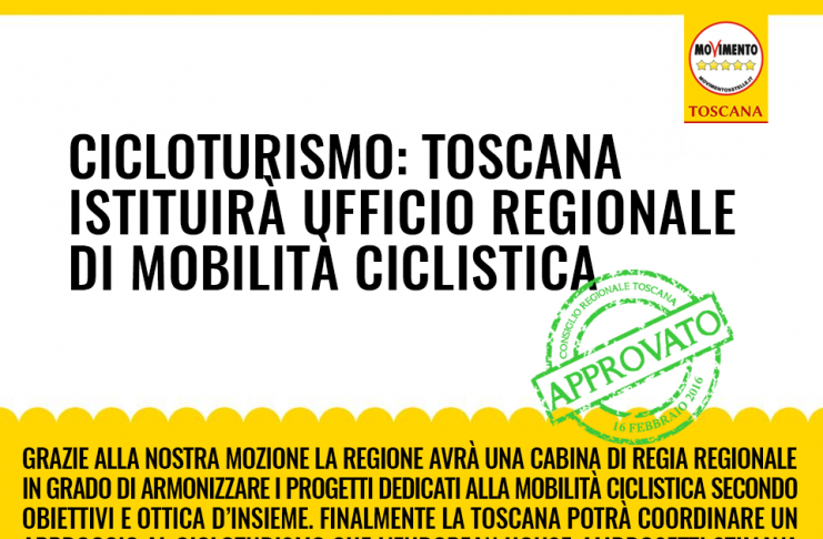 CICLOTURISMO “VITTORIA CINQUE STELLE: AVREMO UFFICIO REGIONALE PER LA MOBILITA’ CICLISTICA”