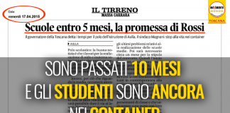 SCUOLA “ROSSI SI VERGOGNI, STUDENTI ANCORA NEI CONTAINER. AD AULLA FU SPOT ELETTORALE”