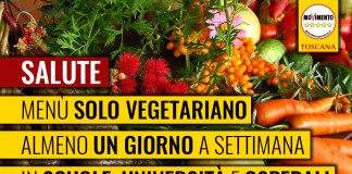 SALUTE “MENÙ SOLO VEGETARIANO ALMENO UN GIORNO A SETTIMANA IN SCUOLE, UNIVERSITA’ E OSPEDALI”