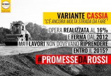 VIABILITA’ “CASSIA REALIZZATA AL 16% E LAVORI FERMI. ALTRA PROMESSA DI ROSSI TRADITA O C’E’ PROGRAMMA LAVORI?”