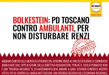 BOLKENSTEIN AMBULANTI “PD TOSCANO CONTRO GLI AMBULANTI PER NON DISTURBARE RENZI”