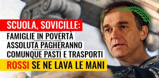 SCUOLA “ROSSI PARLA DI CONNESSIONE COL POPOLO, MA SI LAVA LE MANI DEL CASO SOVICILLE: FAMIGLIE POVERE PAGHERANNO COMUNQUE 68 EURO AL MESE PER PASTI E TRASPORTO”