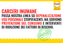 CARCERI INUMANE “PASSA NOSTRA LINEA: TROPPI DETENUTI IN CARCERE PER DETENZIONE STUPEFACENTI. MA SERVE PREVENZIONE”