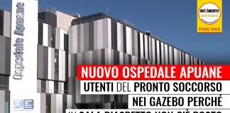 NUOVO OSPEDALE APUANE, M5S ATTACCA: “COSTATO 150 MILIONI, SALA D’ATTESA TROPPO PICCOLA”