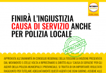 LAVORO “FINIRA’ L’INGIUSTIZIA. CAUSA DI SERVIZIO ANCHE PER POLIZIA LOCALE”
