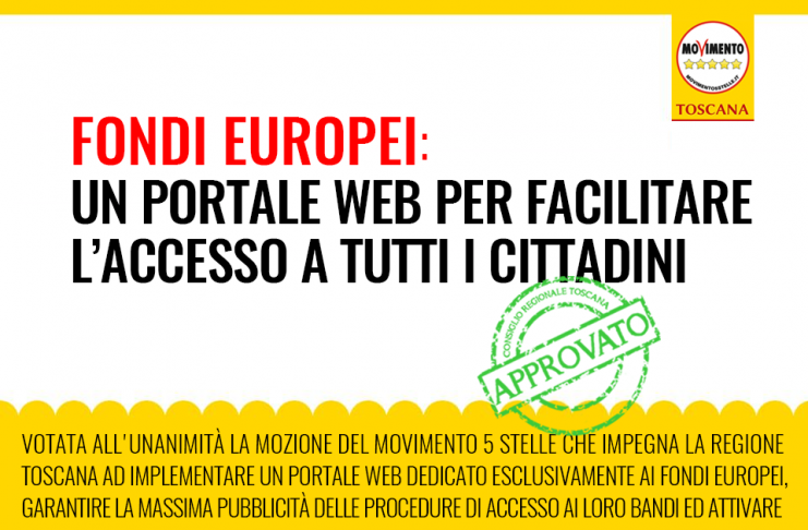FONDI EUROPEI, APPROVATA MOZIONE MOVIMENTO 5 STELLE PER LORO MIGLIOR UTILIZZO E MASSIMA PUBBLICITA’