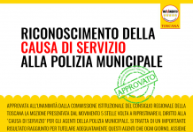 RICONOSCIMENTO DELLA ‘CAUSA DI SERVIZIO’ ALLA POLIZIA MUNICIPALE, APPROVATA MOZIONE DEL MOVIMENTO 5 STELLE