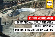 RIFIUTI / MONTIGNOSO “BASTA ANOMALIE SU EX CAVA VITI. REGIONE RESPINGA RICHIESTA DI AMBIENTE APUANE SPA”
