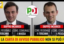 ETICA POLITICA / DOPPIO INCARICO “PD AVEVA ADERITO A CARTA DI AVVISO PUBBLICO, MA BUGLIANI E NICCOLAI MANTENGONO LE DUE POLTRONE”