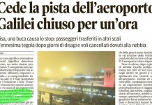 AEROPORTO PISA “PISTA AMMALORATA? SE CONTINUANO COSI’ VA IN MALORA TUTTO L’AEROPORTO”