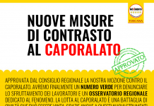 CAPORALATO, PASSA MOZIONE M5S “REGIONE ATTIVERA’ NUMERO VERDE E OSSERVATORIO DEDICATO”