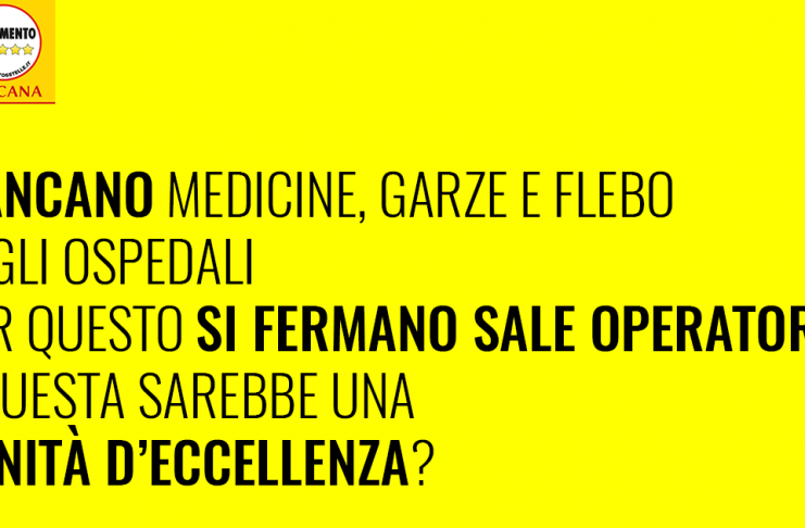 SANITA’ “MANCANO MEDICINE GARZE E FLEBO NEI NOSTRI OSPEDALI. MOTIVO? SISTEMA INFORMATICO DI ESTAR E PROBLEMI DI MAGAZZINAGGIO. REGIONE INTERVENGA”