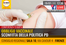 Conferenza stampa M5S “OBBLIGO VACCINALE SCONFITTA DELLA POLITICA PD”