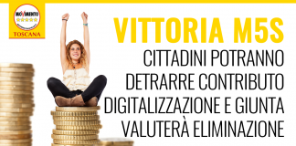 VITTORIA M5S: CITTADINI POTRANNO DETRARRE CONTRIBUTO DIGITALIZZAZIONE E GIUNTA VALUTERÀ ELIMINAZIONE