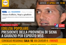 EDILIZIA POPOLARE: PRESIDENTE PROVINCIA DI SIENA A GIUDIZIO PER ESPOSTO M5S