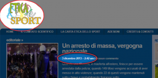 FLOP CARTA ETICA DELLO SPORT: 5% DI ADESIONI, SITO WEB E PAGINA FB FERME AL 3 DICEMBRE 2013. PERCHÉ?
