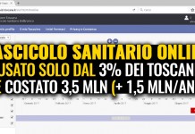 FASCICOLO SANITARIO ONLINE: 3,5 MLN SPESI (+ 1,5 L’ANNO PER TENERLO IN PIEDI) E FINORA USATO SOLO DAL 3% DEI TOSCANI. FLOP DI GOVERNO PD-ROSSI E GUADAGNO PER FORNITORI