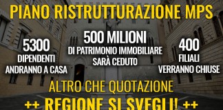 REGIONE SI SVEGLI SU MPS, ALTRO CHE QUOTAZIONE!