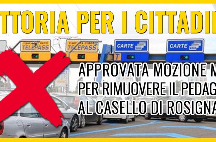 PEDAGGIO ROSIGNANO-VADA: GIUNTA CHIEDERA’ RIMOZIONE DELL’ODIOSO BALZELLO