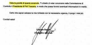 PRESIDENTE FIDI TOSCANA (PD) VENGA IN COMMISSIONE A RIFERIRE SU PERQUISIZIONE DELLA DIREZIONE INVESTIGATIVA ANTIMAFIA