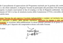 TOSCANA NON DISPONIBILE A MAXI DEPOSITO RADIOATTIVI … LO HA DETTO “ALLA STAMPA”!