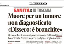 PENSANO SIA BRONCHITE, MUORE DI TUMORE E PER ASL NESSUN PROBLEMA