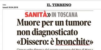 PENSANO SIA BRONCHITE, MUORE DI TUMORE E PER ASL NESSUN PROBLEMA