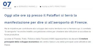 SI’ A CITY AIRPORT DI FIRENZE, NO AL MASTERPLAN