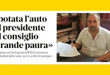 AUTO SABOTATA AL PRESIDENTE DEL CONSIGLIO COMUNALE ESPOSITO, LA SOLIDARIETA’ DEL GRUPPO REGIONALE DEL MOVIMENTO 5 STELLE