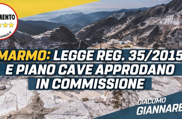Marmo: piano cave e legge 35, approvato l’accorciamento dei tempi di valutazione delle convenzioni, bocciata da Pd e Lega la proposta del M5S d’innalzamento dei contributi d’estrazione e canoni di concessione